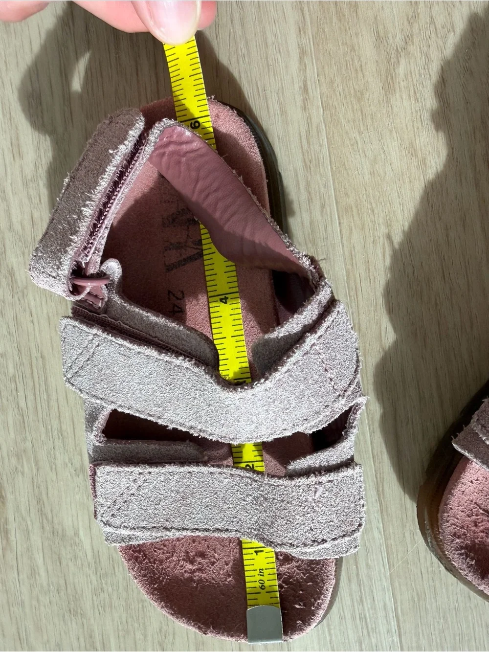 Zara Kids Dusty Pink Suede Triple-Strap Sandals